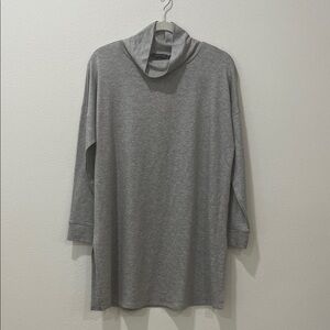 NWT Eileen Fisher Long Sleeve Gray Turtleneck Tunic Top Size M